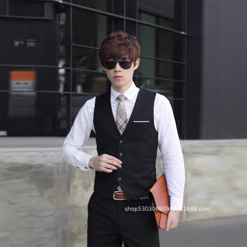 Suit Vest Men's Suit Vest Men's Slim-fit Casual Business Thin Vest plus size Work Clothing Dress Fashion