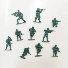小兵人模型玩具100只10款式军事兵人沙盘摆件配件仿真迷你