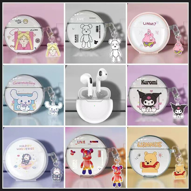 Applicable to Lenovo ht38 cartoon Pro6 earphone case J6 protective case Q33/P1/D10 transparent soft case all-inclusive drop-resistant