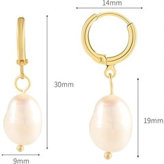 アマゾン18k金メッキ女性水滴ペンダントバロック真珠イヤリング欧米の軽贅沢高級感のあるデザイン