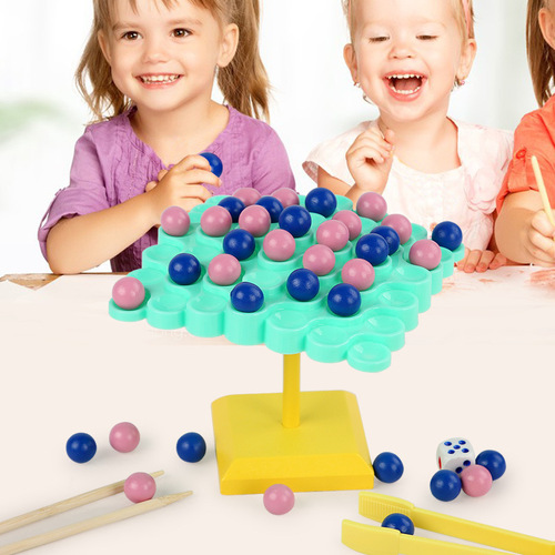 Bead balance battle game for children aged 3-6 years old, parent-child interactive early education educational board game toy