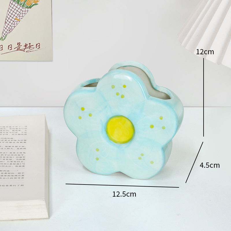 푸른 꽃 펜 홀더
