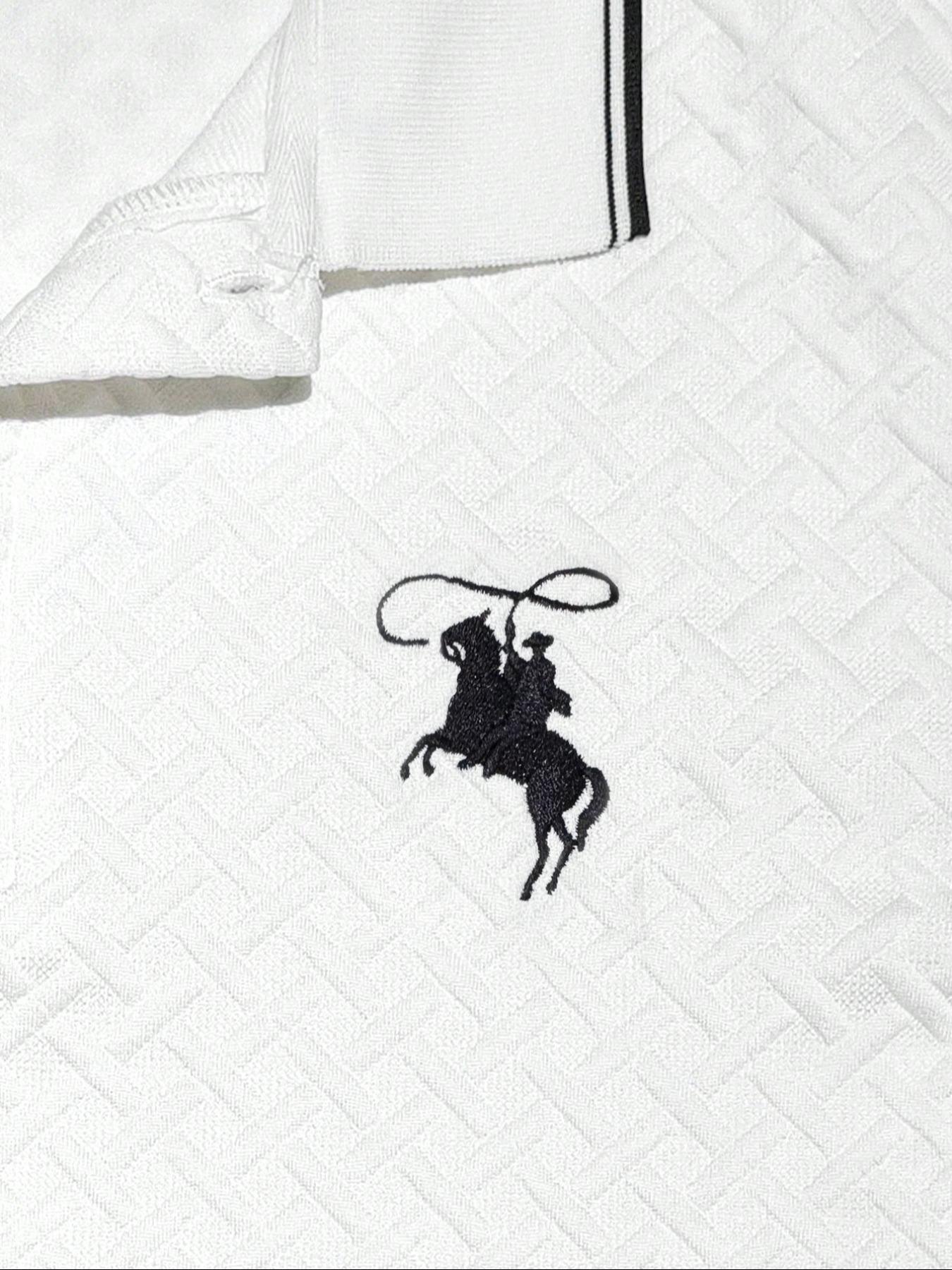 2025 verano comercio exterior europeo y americano transfronterizo hombres casual manga corta bordado patrón polo camisa top Amazon temu