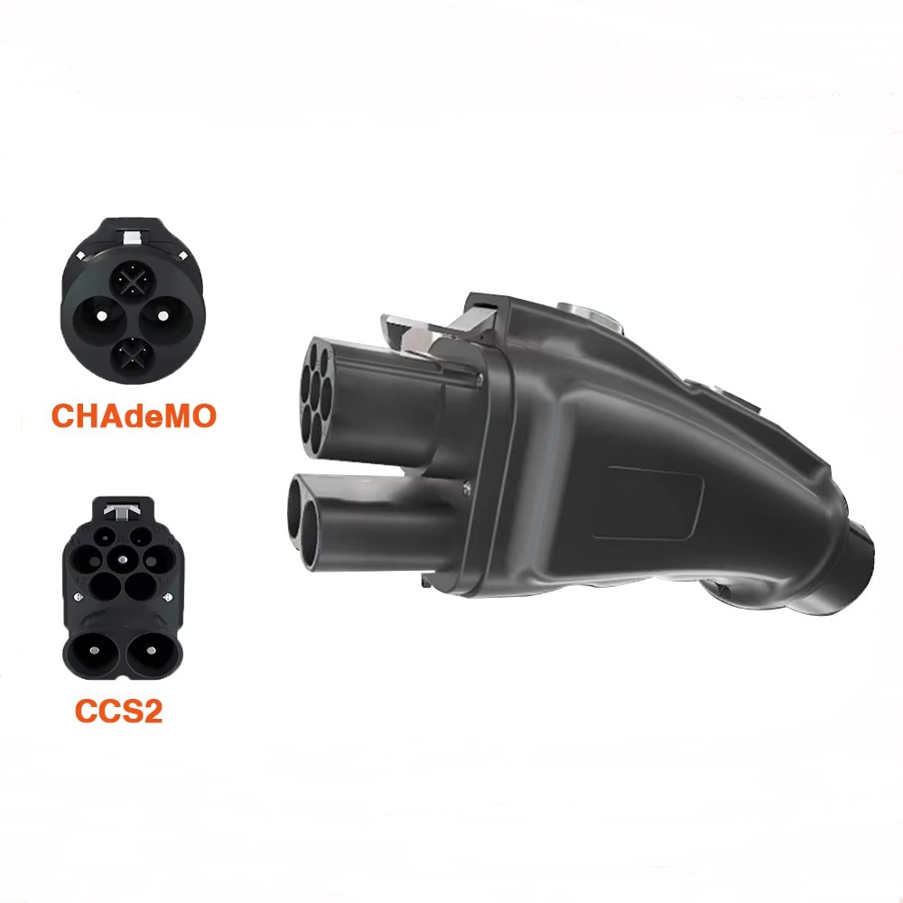 NTO新能源汽车欧标转日本充电桩转换器直流快充转接头250A高电流