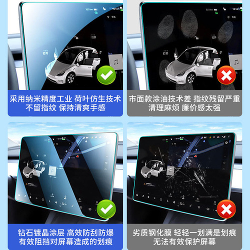 Suitable for Tesla's new model 3/Y central control screen tempered film protective cover artifact modification accessories