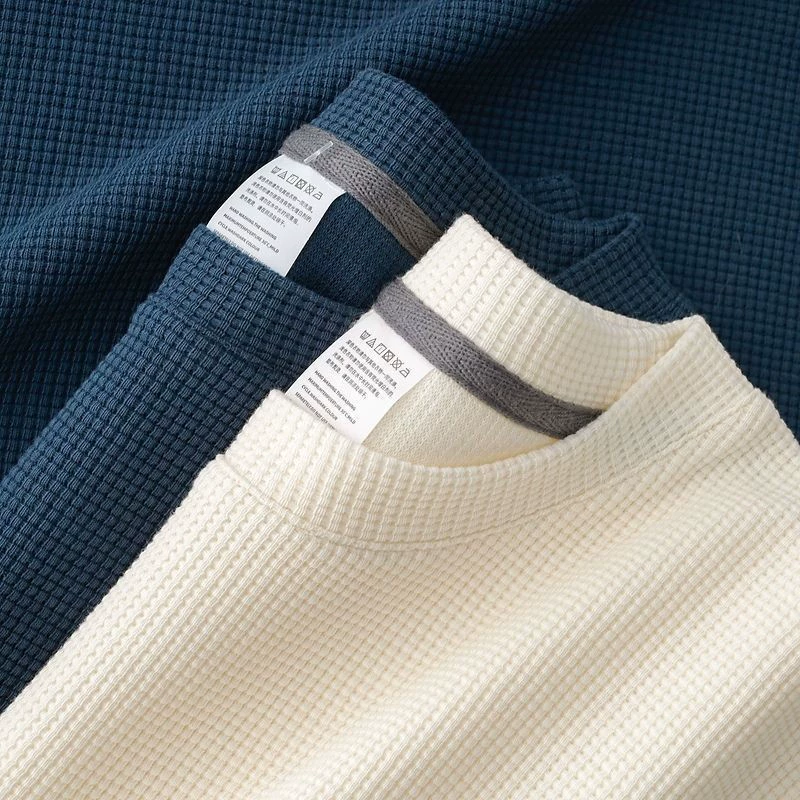 Вафель с круглым вырезом с коротким рукавом, воротником с сумкой, мужской топ летом новый свободный большой размер ледяной шелк, тонкая винтажная футболка