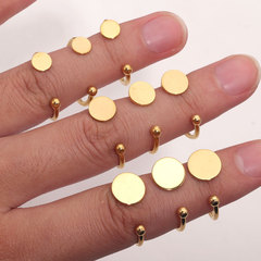 Diy Polished Ring Setting Hollow Setting Ring Time Gemstone Band Base Setting Colorful Adjustable Stainless Steel Ring Setting