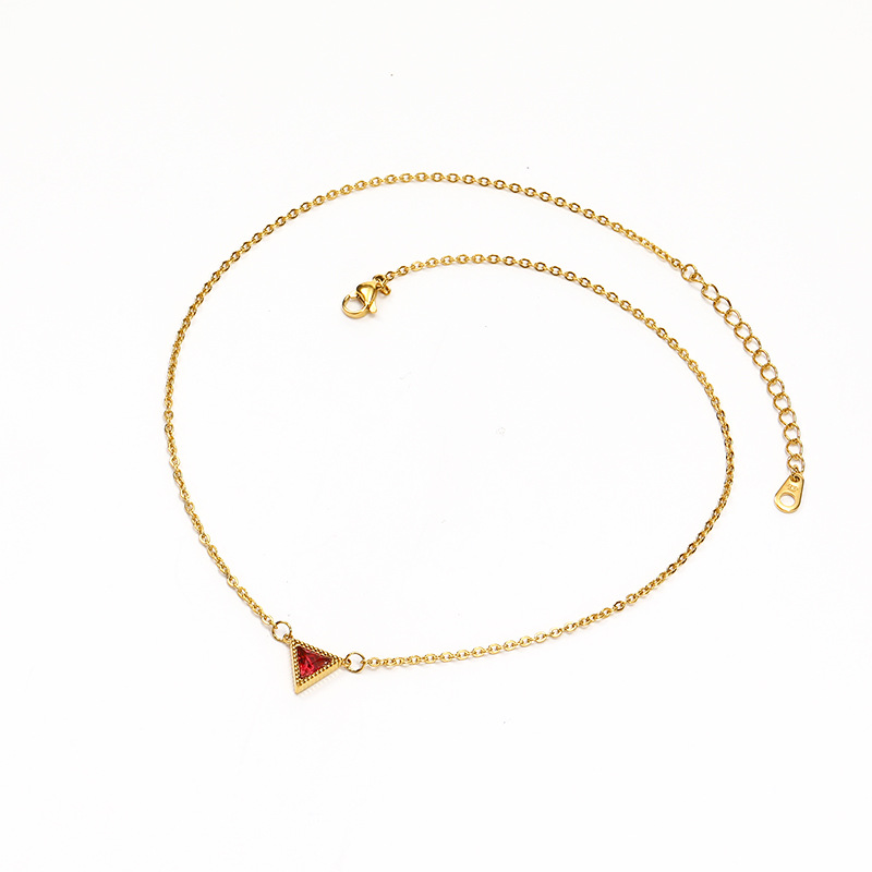 9g Weight Real Gold Plated Plating Material 304 Stainless Steel, Zircon Pendant Material Pendant Necklace Classification 304 Stainless Steel Chain Material 1 Piece Quantity Daily Occasion 304 Stainless Steel Material Triangle Pattern Women's Gender Simple Style Style Waterproof Non Tarnish Craft Real Gold Plated Triangle 304 Stainless Steel Simple Style Waterproof Non Tarnish 304 Stainless Steel Pendant Necklace 9