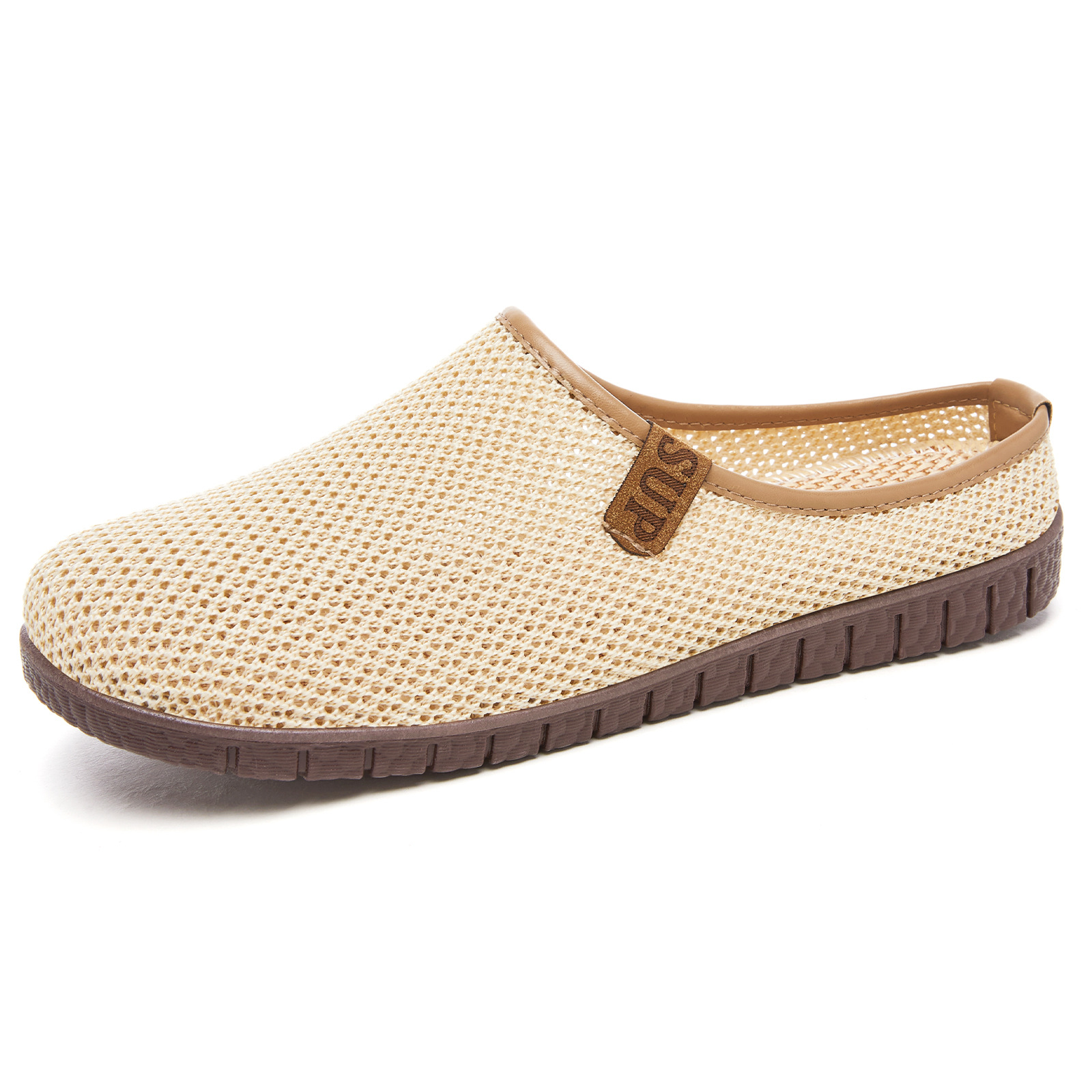 Zapatos de mujer, nuevo estilo de verano, sandalias transpirables de malla con punta cerrada, zapatos casuales cómodos de suela blanda para uso en exteriores, venta al por mayor.