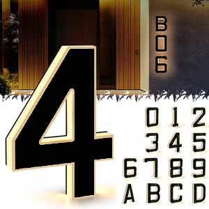 Cross-Border Exclusive Supply of Led House Number Lights, Connected to 12V Power Supply, Waterproof Personalized House Number Luminous Characters