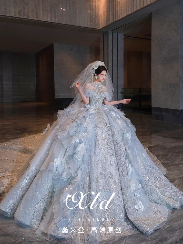 "Qianrui" One-Shoulder Wedding Dress Bride 2025 New Main Yarn…