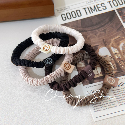 Fashionable minimalist high elasticity cute bun headband intestinal hair tie elastic band for women, durable hair tie