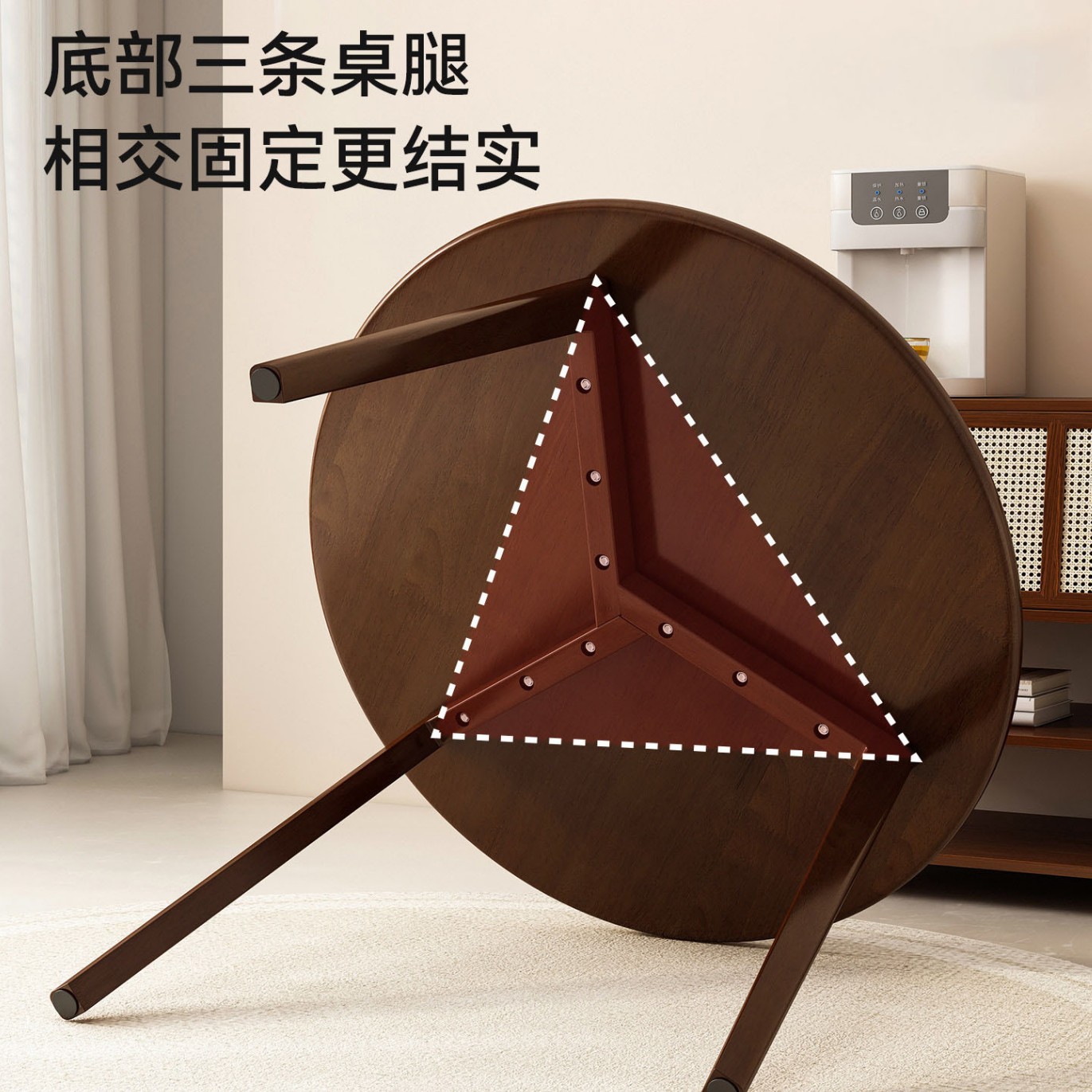 Mesa de negociación de mesa redonda pequeña de madera maciza y combinación de silla simple Recepción de oficina moderna mesa de ocio mesa de comedor en casa