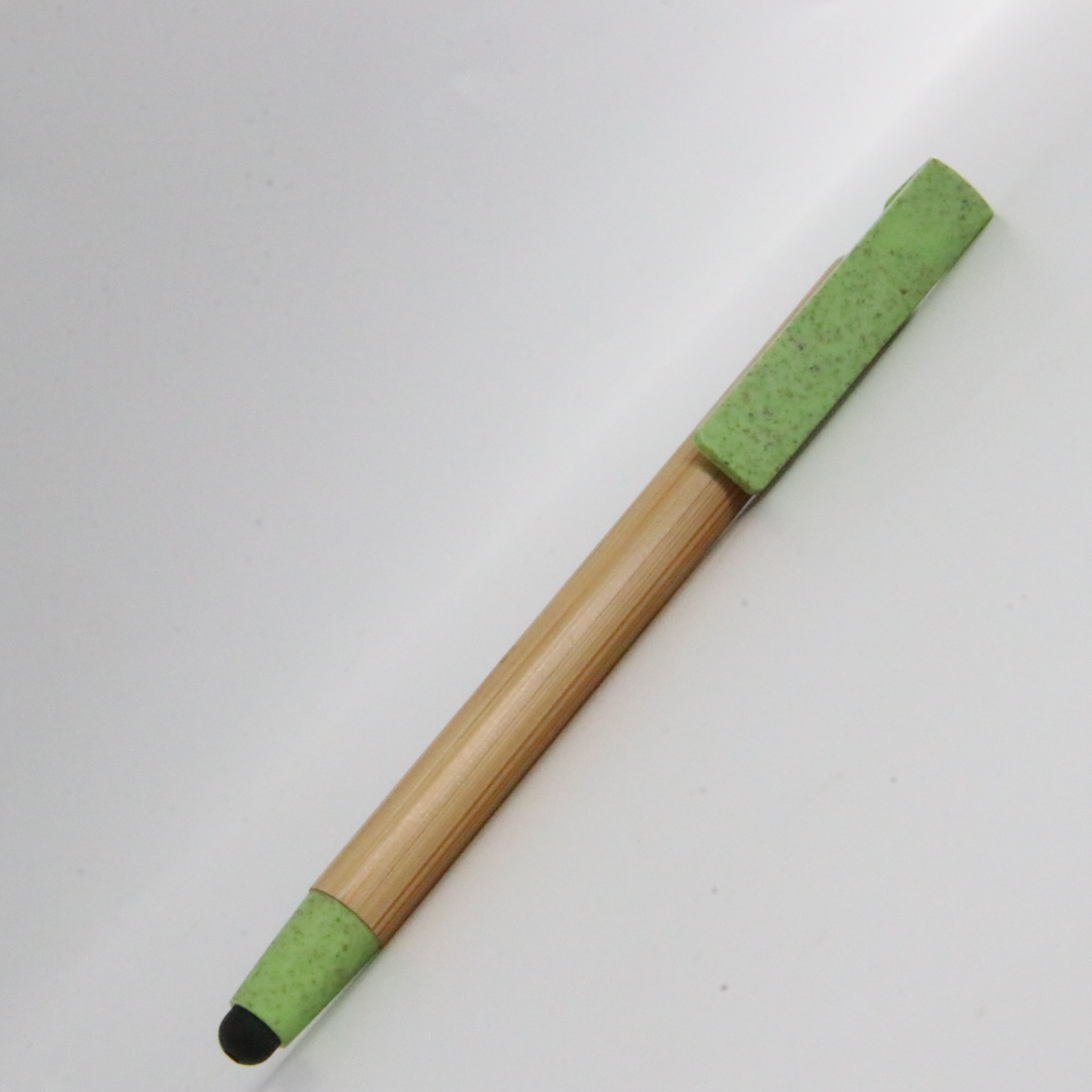 Tenedor del teléfono móvil pluma de bambú pluma táctil 3-en-1 bolígrafo multifuncional pluma de la prensa pluma de bambú logotipo láser