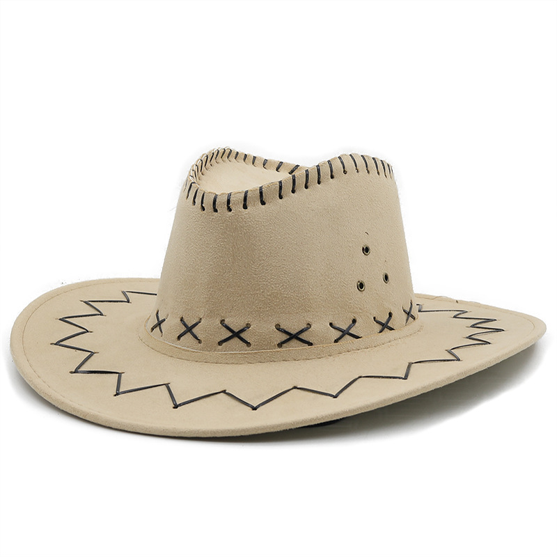 Western Cowboy Straw Hat Casual Chicken Skin Fleece Cowboy Hat Wholesale display picture 11