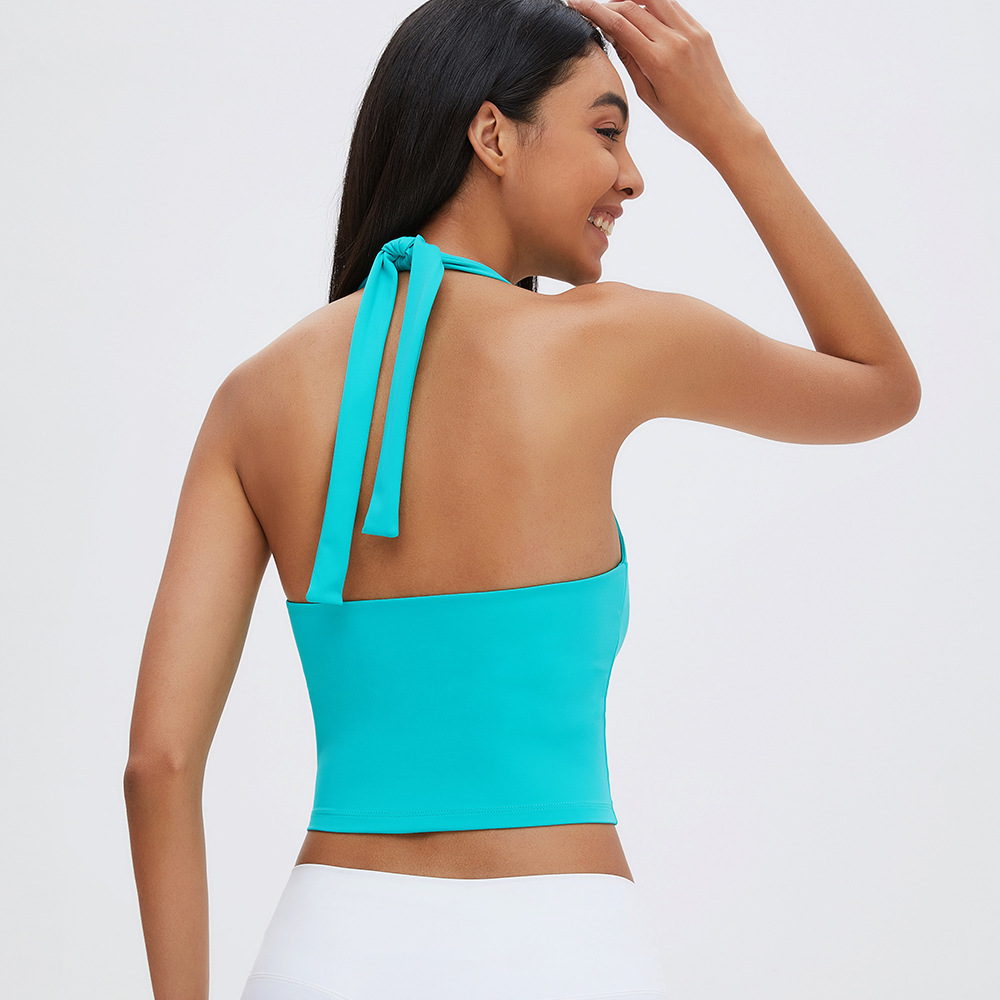 Nueva correa desnuda empuja hacia arriba el sujetador deportivo yoga fitness belleza espalda sedosa culturismo absorción de choque yoga ropa interior deportiva