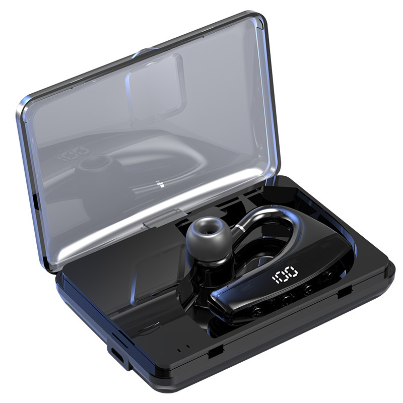 New business-style single-ear Bluetooth wireless headphones with a charging case and storage box, suitable for cross-border gaming and esports