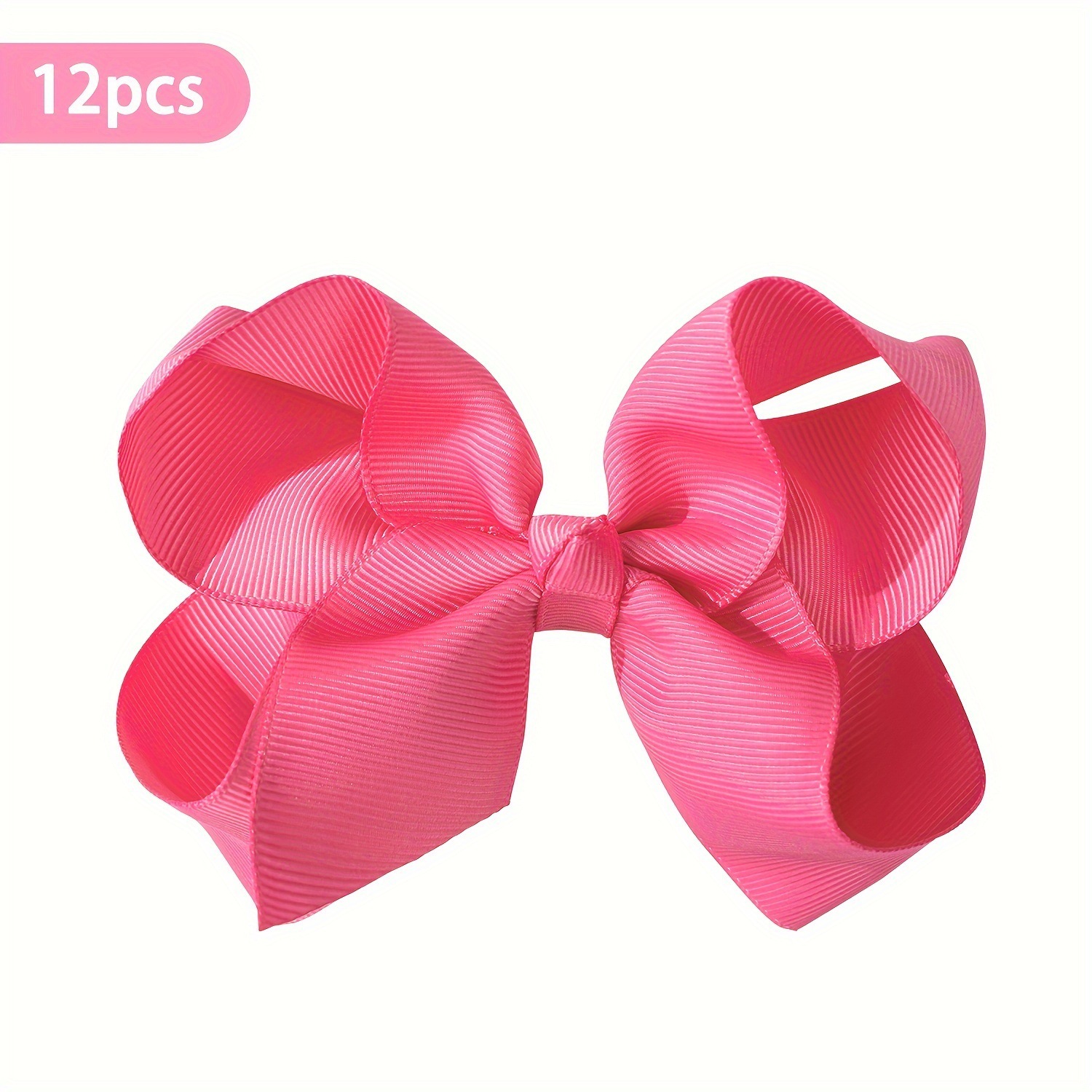 12pcs 6 Inch Girl Hair Bows Boutique Hair Clip Girls 'Cross-border