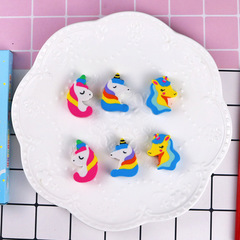 Creative cartoon unicorn eraser cute animal pony eraser 2 pieces in bag student stationery manufacturer wholesale