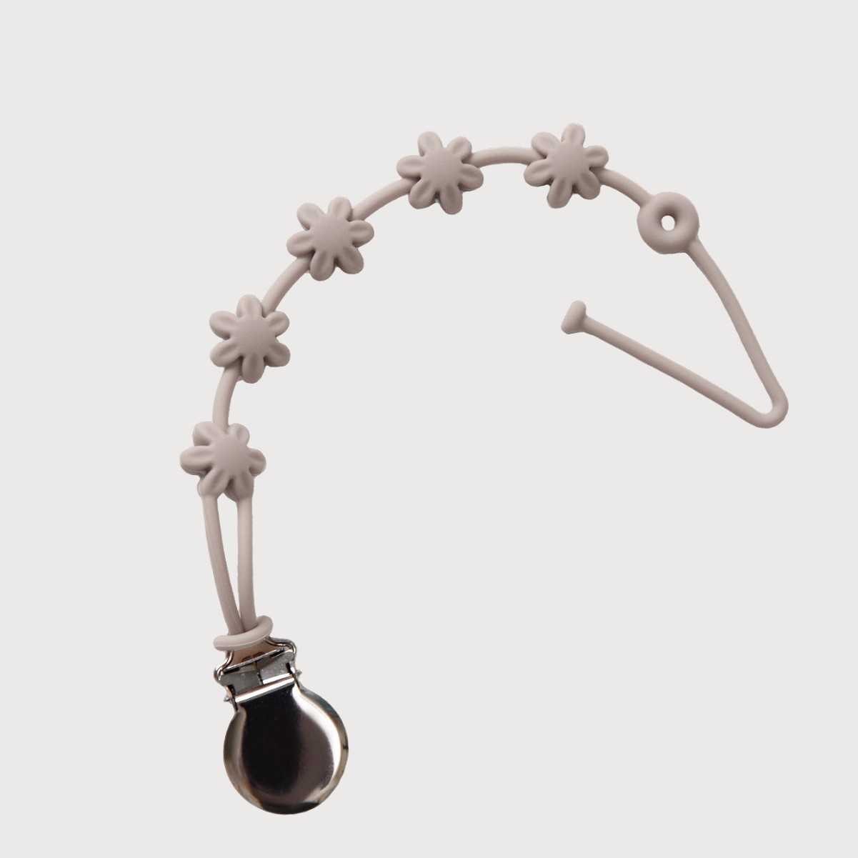 Huahua 젖꼭지 체인: 다크 살구 + 304 클립