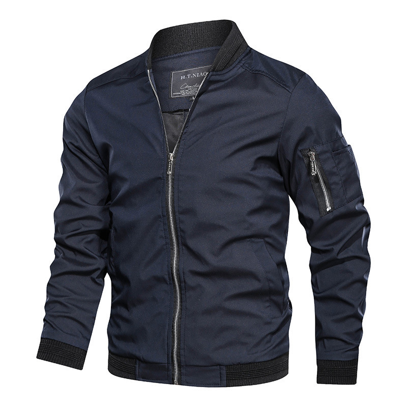 demi-season thin baseball solid color jacket
