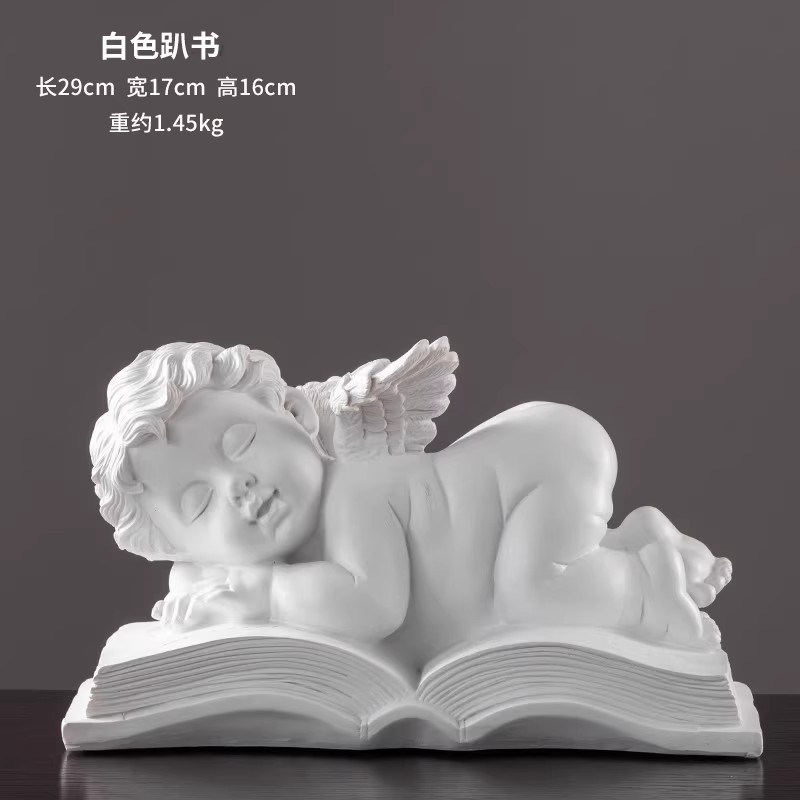 Europa retro niña ángel figura decoración artística artesanía escultura de yeso modelo decoración