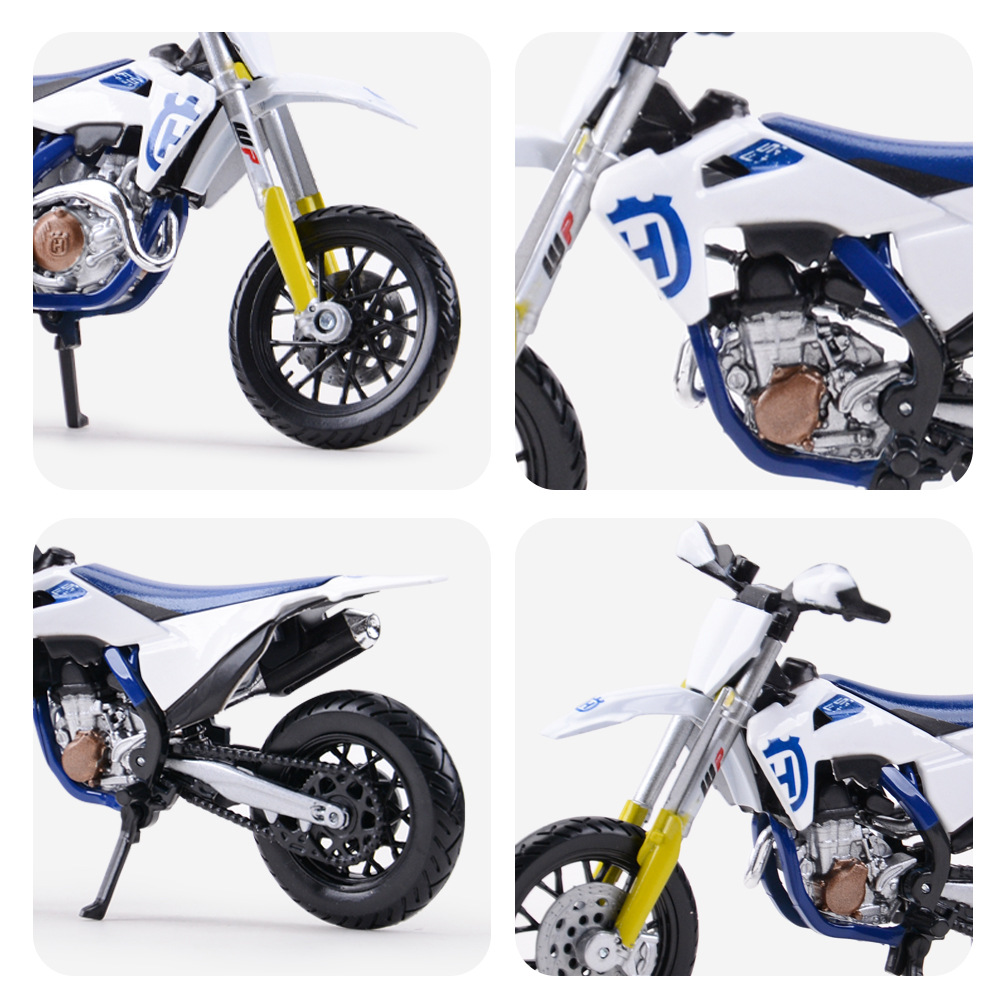 Bimei 1:18 Huthwana FS 450 Supermoto simulación aleación modelo terminado para jugar