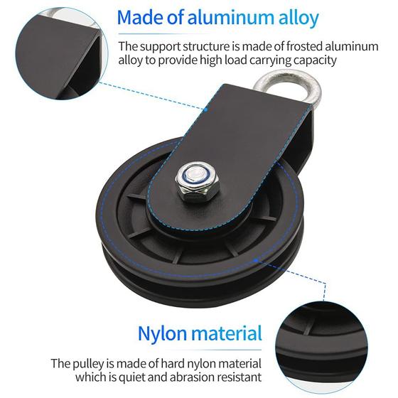 Fitness equipment bracket pulley mute hanging wheel self-made DIY Big Bird pulley three heads and back equipment