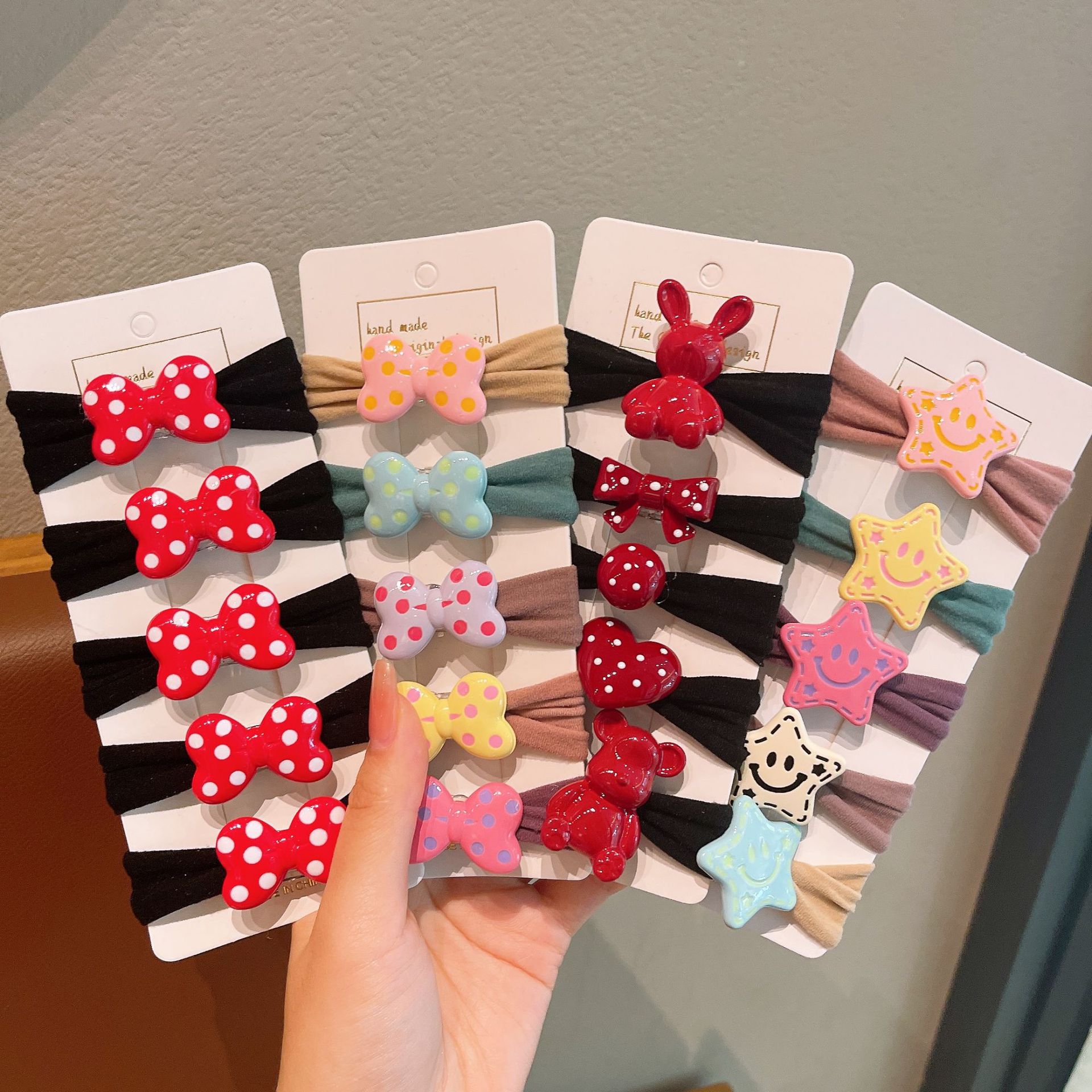 Niños arco ondulado punto ancho anillo de cabello chicas estrellas correa de cabello chicas no lastimas correa de cabello atado correa de cabello adornamiento para el cabello