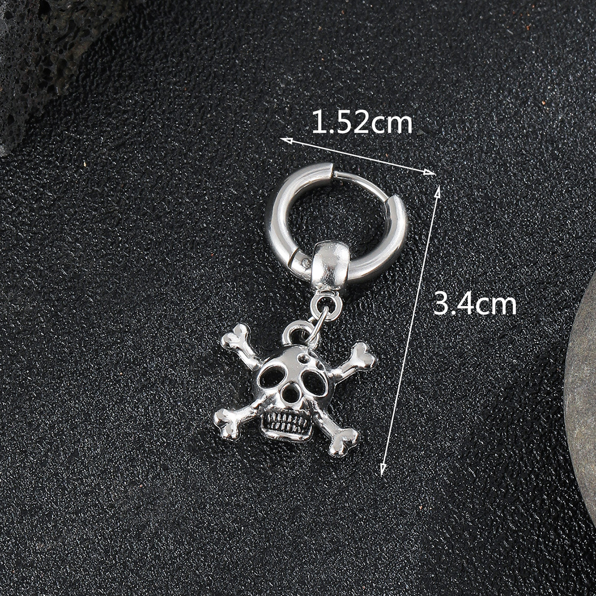 1 Piece Punk Skull Plating Stainless Steel Drop Earrings display picture 1