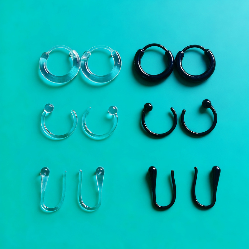 Resin Ear Piercing Earrings for Men and Women, New Trendy Colorful Hoop Earrings, Korean Style Student Versatile Earrings