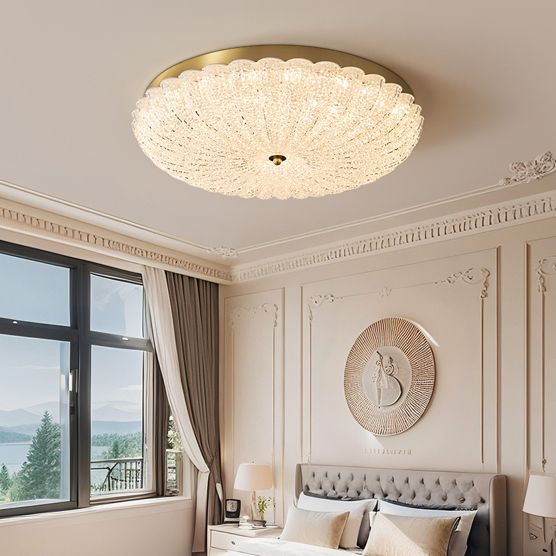 Lámpara de cristal de calabaza medieval francesa, lámpara de dormitorio principal moderna de lujo ligero, personalidad creativa, atmósfera, lámpara de techo de porche de dormitorio