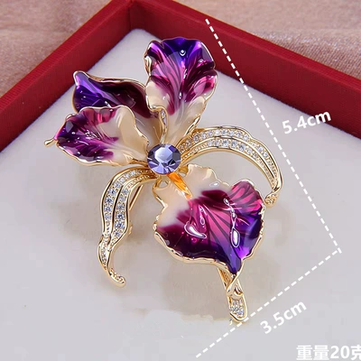 Floral Pin with Micro-Inlaid Zircon – Yaxa sancaqları