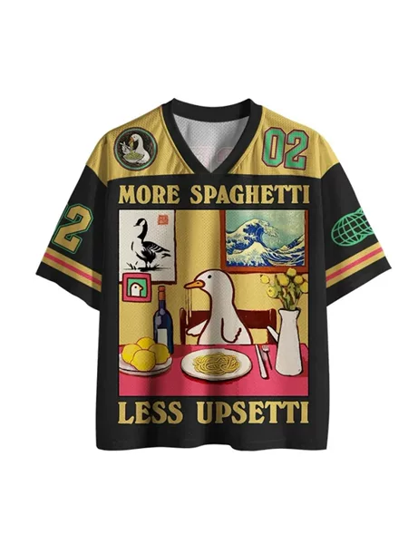 Cross-Border Foreign Trade New Style Mesh V-Neck Jersey with Personalized Print Retro Short-Sleeve T-Shirt for Men Amazon Independent Site Clothing