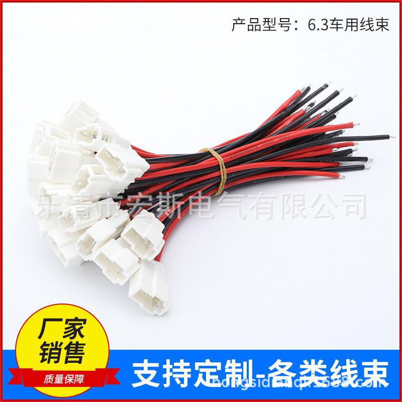 线材线束加工 带线端子 工业汽车线束 汽车线厂家插簧端子线6.3