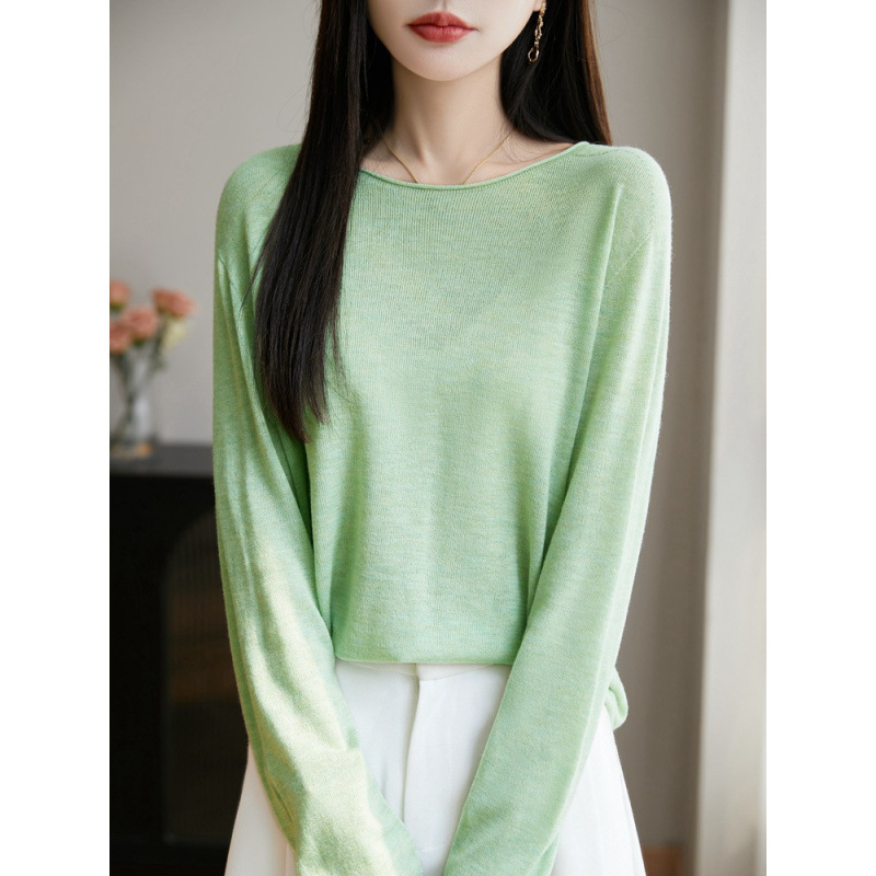 First-Line Ready-To-Wear Seamless Plus-Size Wool Crew-Neck Knit Sweater for Women, 2026 Spring and Autumn New Style, Loose Casual Base Shirt for Women First-Line Ready-To-Wear Seamless Plus-Size Wool Crew-Neck Knit Sweater for Women, 2026 Spring and Autumn New Style, Loose Casual Base Shirt for Women