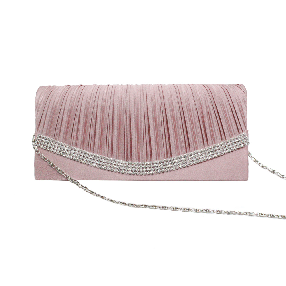 Polyester, silk Material Solid Color Pattern All Seasons Season Women's Medium All Seasons Polyester Silk Solid Color Fashion Rhinestone Square Magnetic Buckle Evening Bag
