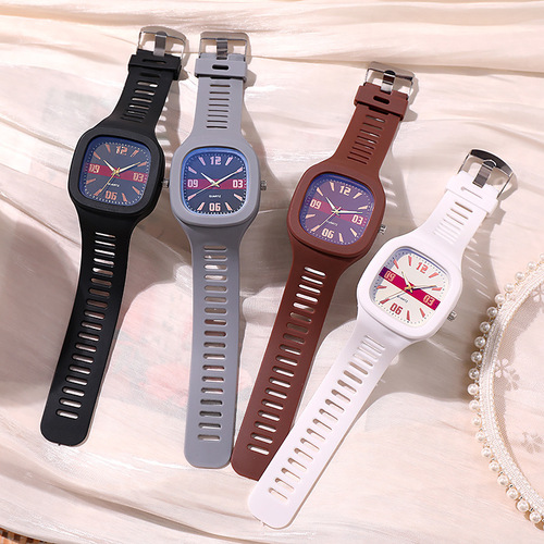 Cross-border foreign trade creative small square watch for men, replica, waterproof, personalized, high-end and affordable, student couple watch for girls
