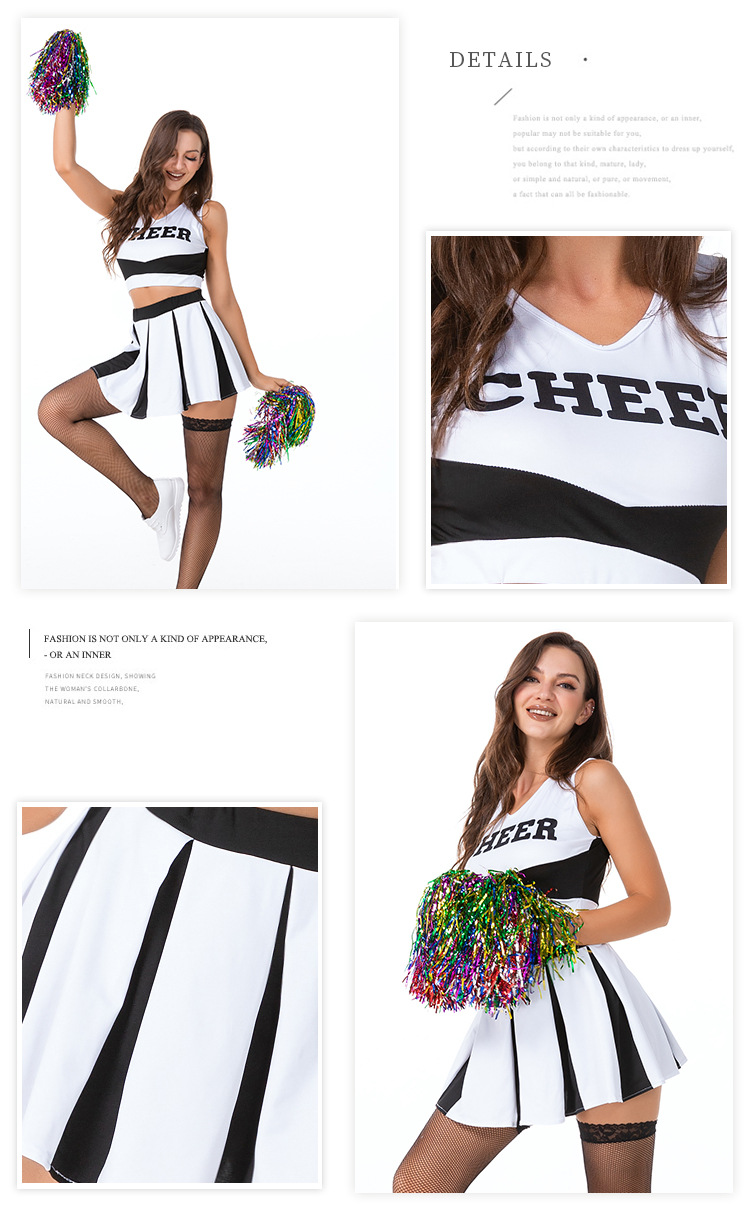 Großhandel Schwarz Weiß Cheerleading Uniform Anzug Nihaojewelry display picture 4