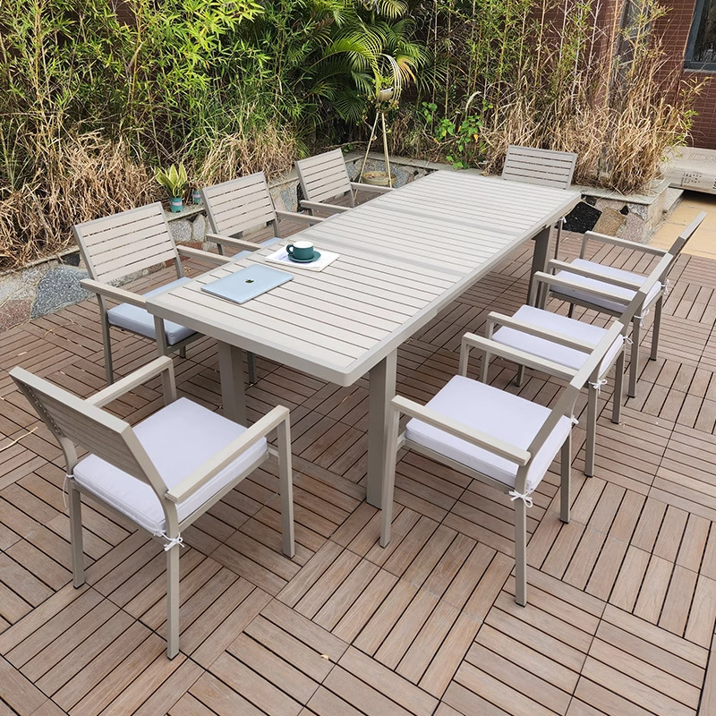 Mesas y sillas de comedor de balcón al aire libre nórdico Patio de la villa Sala de sol Jardín del hotel Recreación al aire libre Cuerda de ocio Muebles de silla de ratán