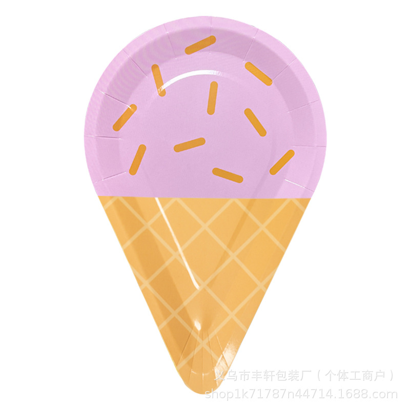 Niceparty 10 bandejas de papel en forma de helado bandejas de fiesta de cumpleaños desechables platos