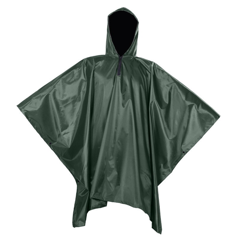 Comercio exterior impermeable al aire libre tres en uno poncho 210T poliéster PU viaje senderismo capa montañismo pesca capa impermeable