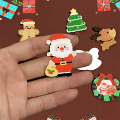 ins cartoon cute santa brooch christmas gift acrylic badge bag accessories small pendant