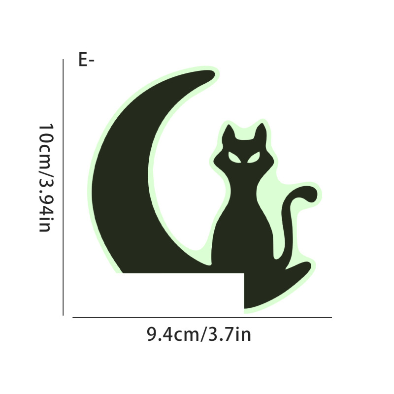 ハロウィン新グリーン発光ゴースト黒猫コウモリ漫画動物スイッチソケット装飾発光スイッチステッカー|undefined
