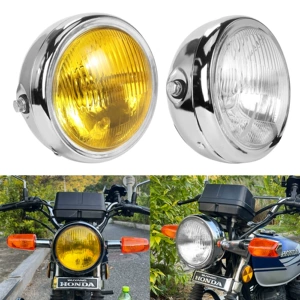 CG125 Dəyişdirilmiş Retro Fənər GN125 Retro Qara Qabıq Dairəvi Ön Fənər Motosiklet Hissələri