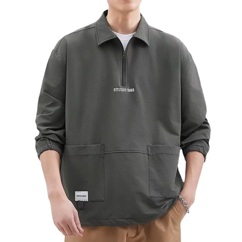 Autumn retro shirt with zipper