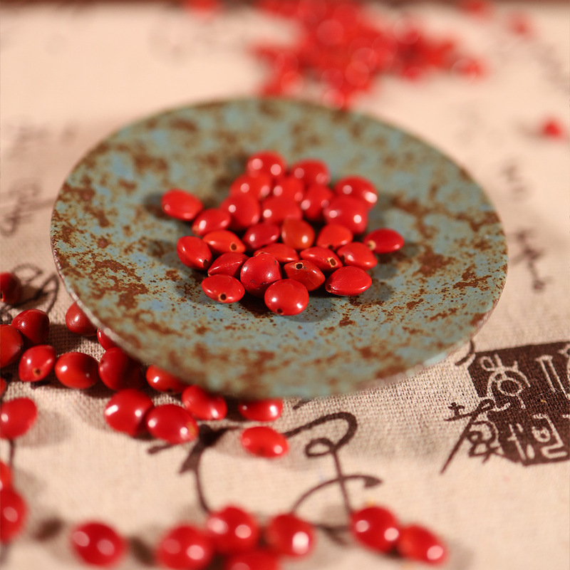 Natural Red Bean Acacia Bean Blood Bodhi Seed Douyin New Product Girls Accessories Necklace Crafts Semi-Finished Loose Seeds