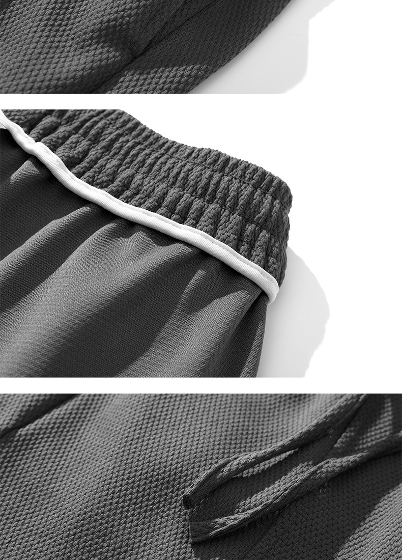 Vyriški drabužiai. Išskirtiniai vyriški marškinėliai apvalia iškirpte, trumpomis rankovėmis, naujas laisvalaikio sportinis kostiumas su lediniu pojūčiu._voghion.com