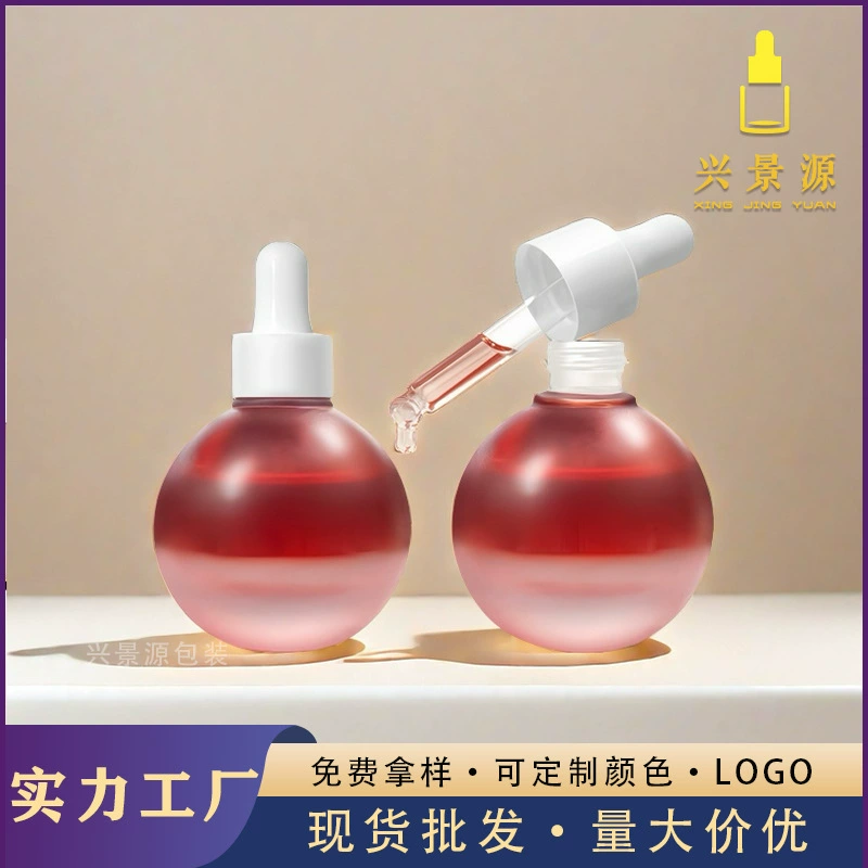 30ml бутылка пузырькового масла бутылка мелкой лампочки сыворотки жидкая бутылка для ухода за кожей сырое жидкость капельница сферическая стеклянная бутылка спот