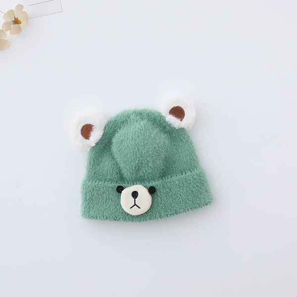 Velvet woolen bears, mint green